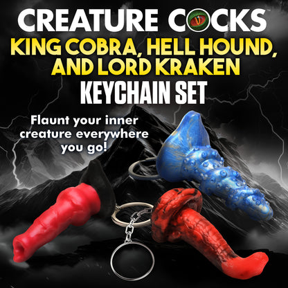 Hell-Hound, Lord Kraken, &amp; King Cobra Silicone Keychain Set