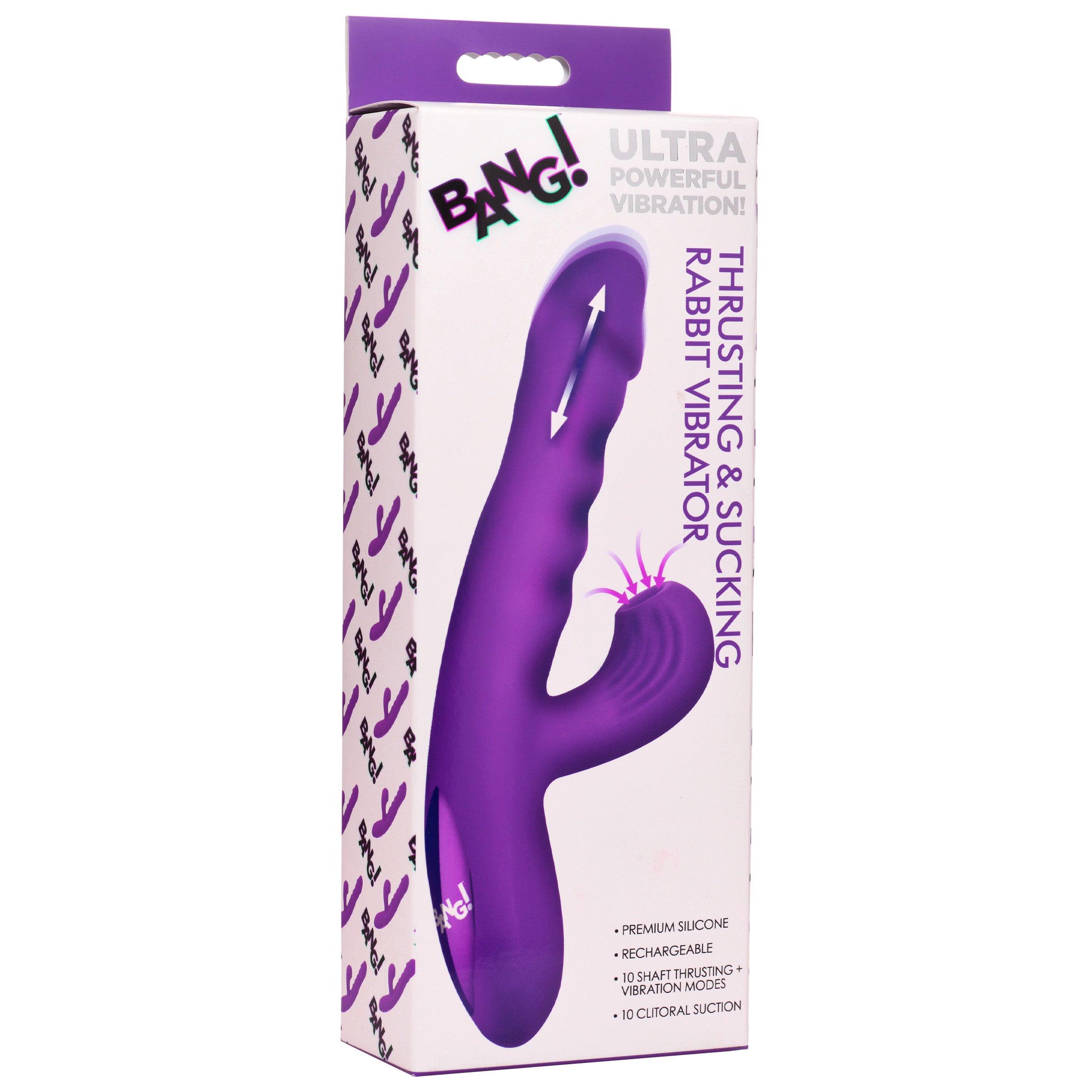 Thrusting and Sucking Silicone Rabbit Vibrator