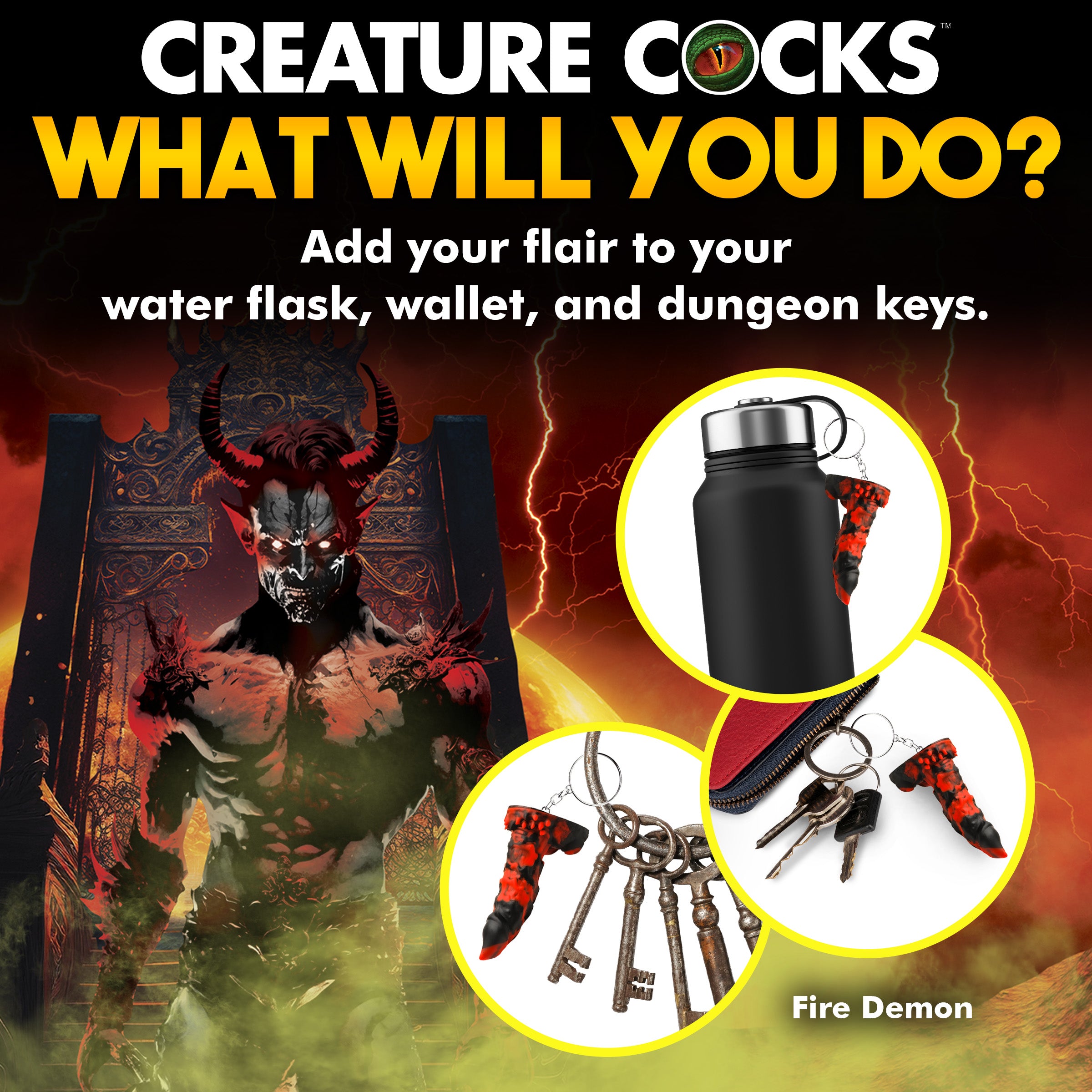 Fire Demon Mini Dildo Key Chain