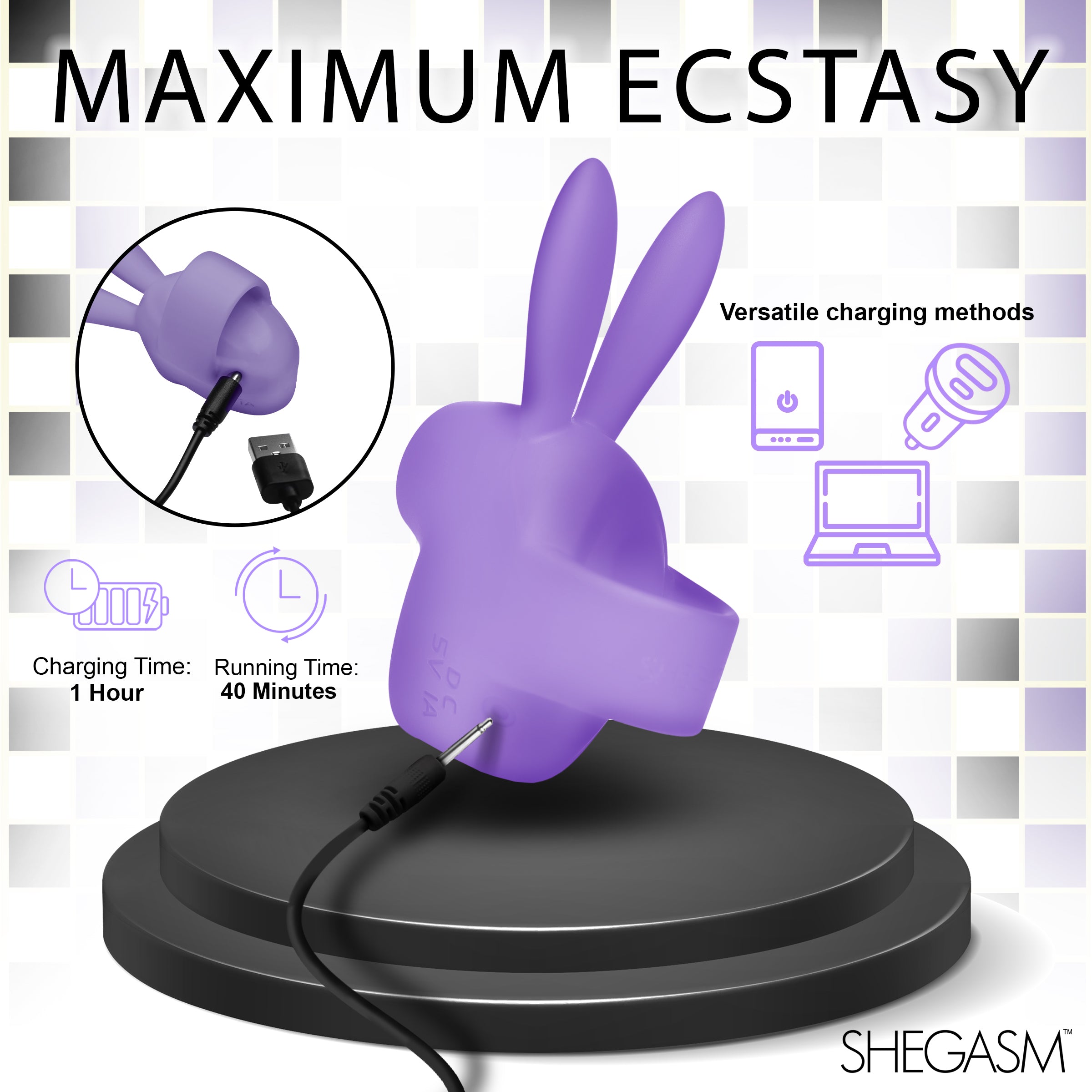 Sucky Bunny Clit Stimulator - Purple