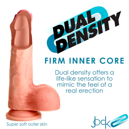 8.7 Inch Dual Density Uncut Dildo with Balls