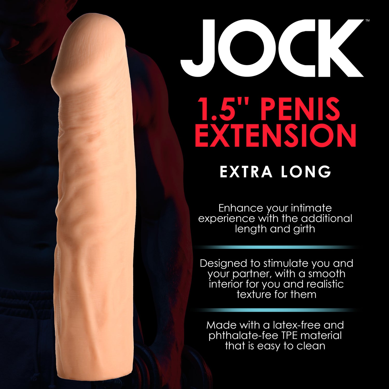 Extra Long 1.5 Inch Penis Extension - Light