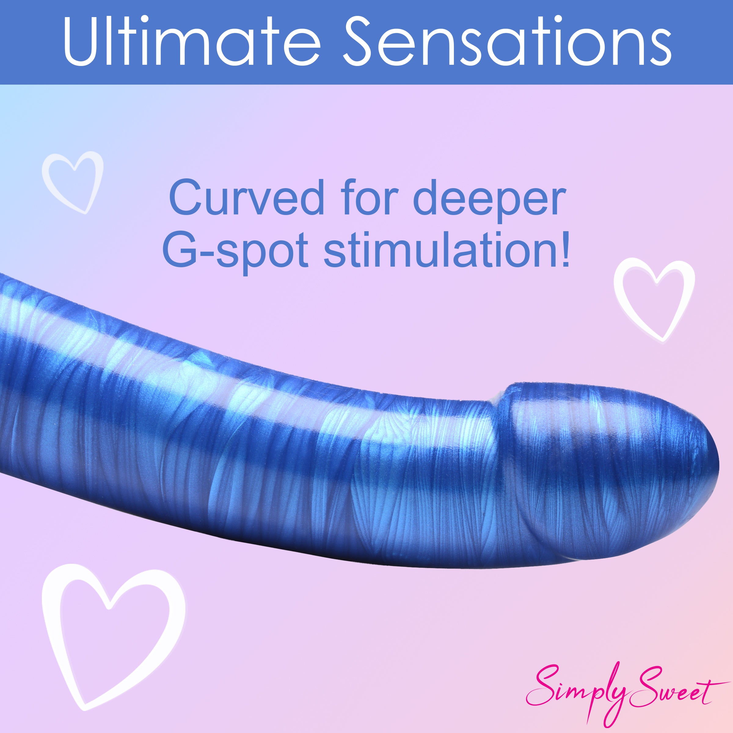 Metallic Silicone 7 Inch Dildo - Blue