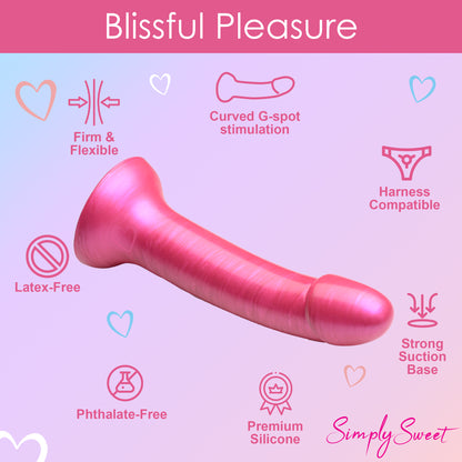 Metallic Silicone 7 Inch Dildo - Pink