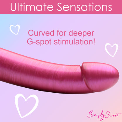 Metallic Silicone 7 Inch Dildo - Pink