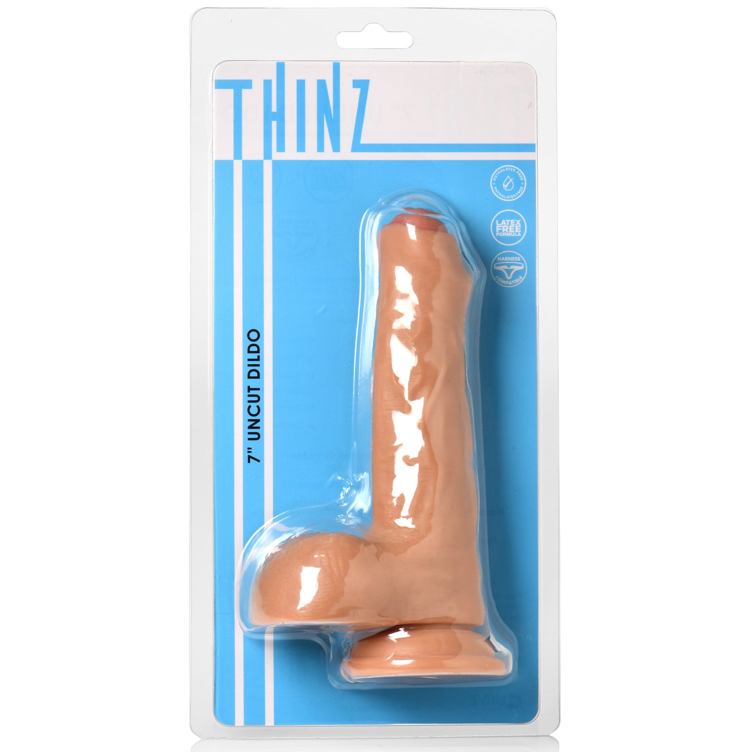 7 Inch uncut Dildo with Balls