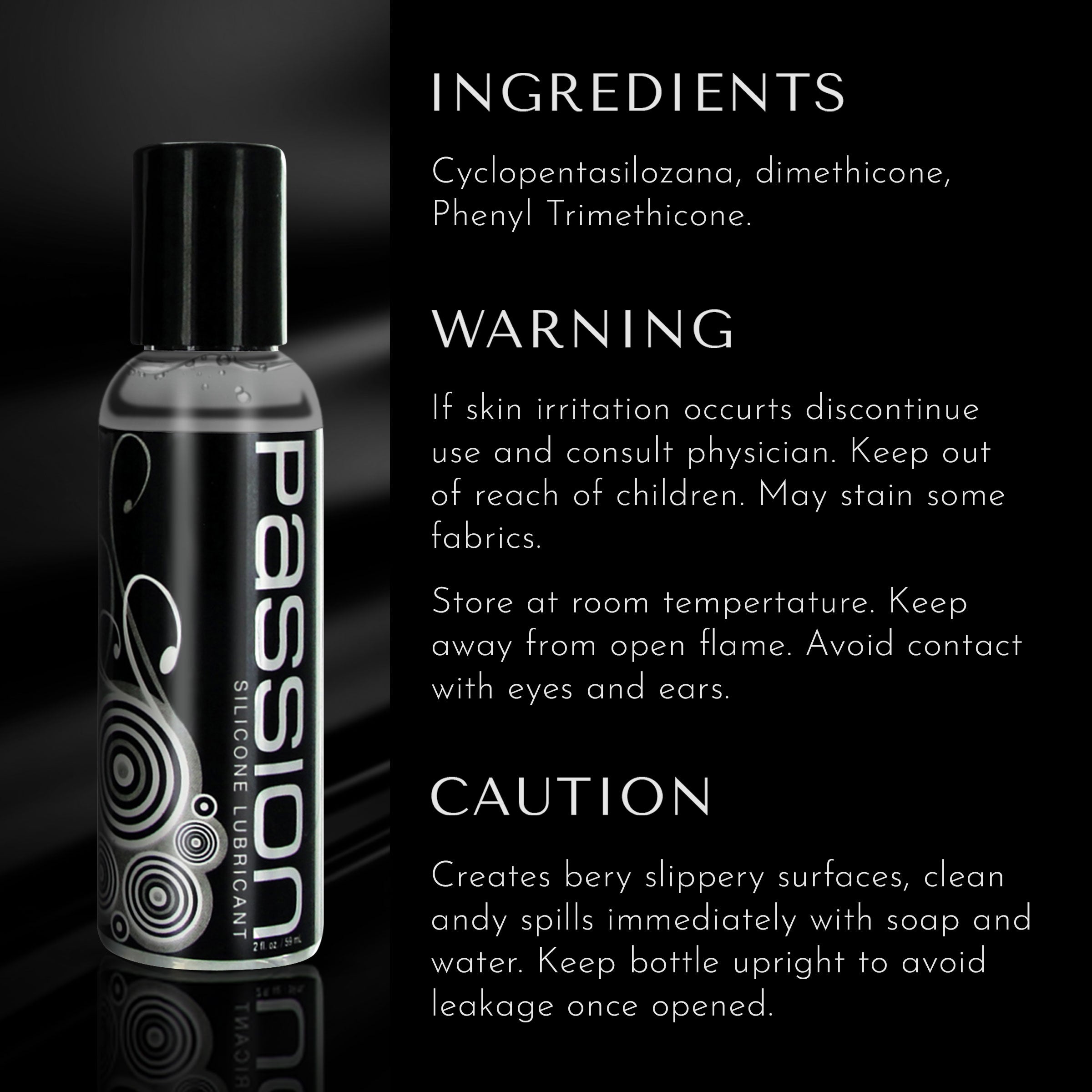 Passion Premium Silicone Lubricant - 2 oz