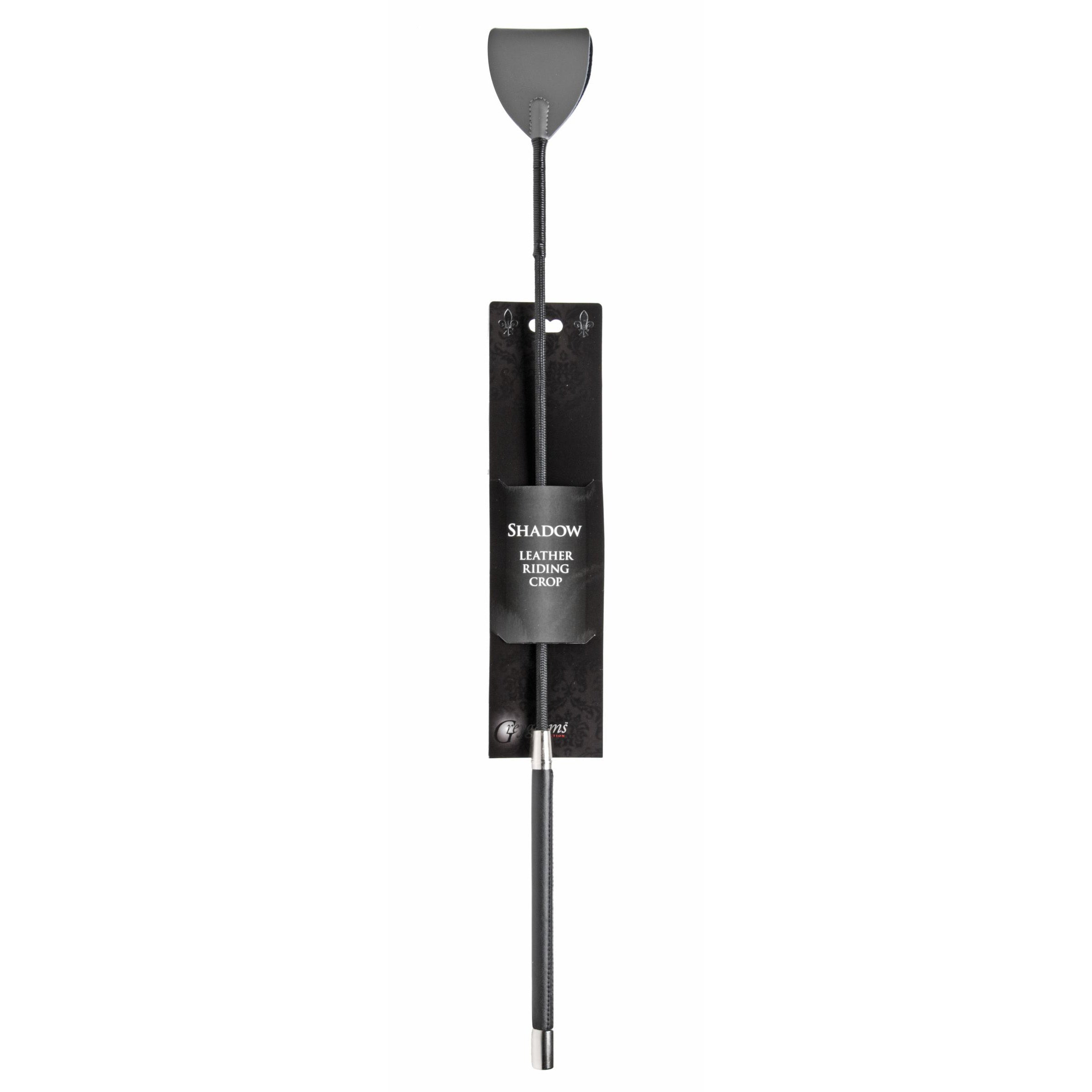 Shadow Grey Leather Riding Crop