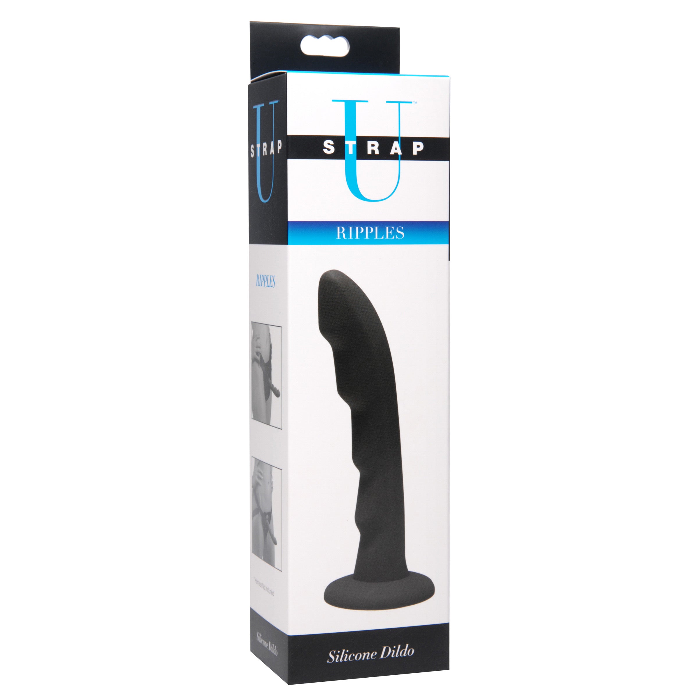 Ripples Silicone Strap On Harness Dildo- Black