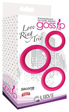 Love Ring Trio Silicone Cock Rings - Pink