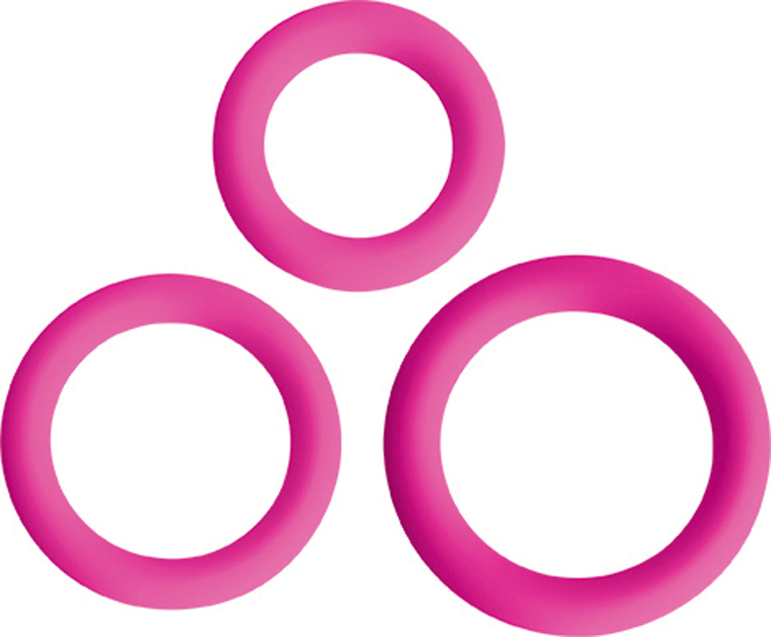 Love Ring Trio Silicone Cock Rings - Pink