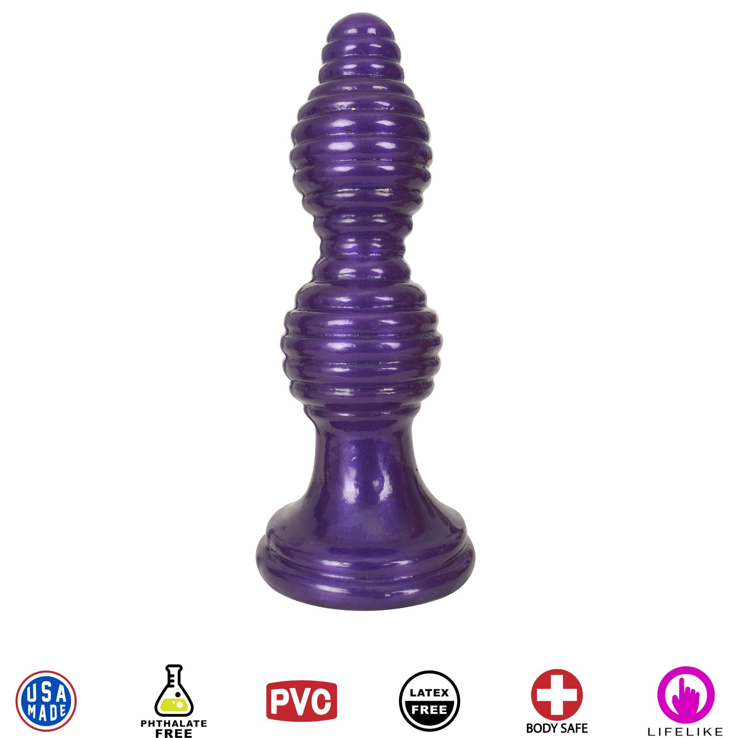 The Queen Ribbed Anal Plug * Purple