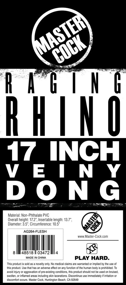 Raging Rhino 17 Inch Veiny Dildo - Flesh