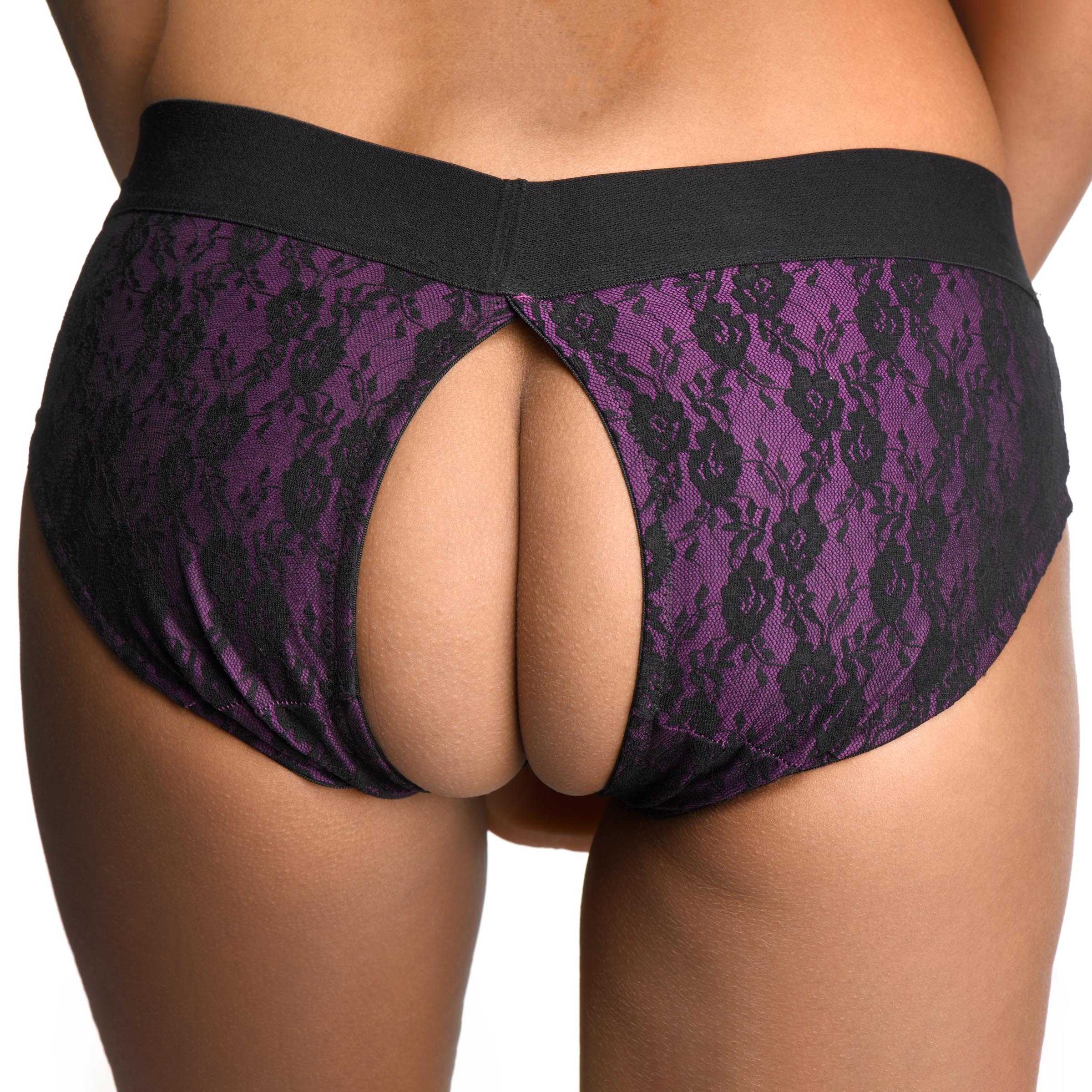 Lace Envy Crotchless Panty Harness - S-M