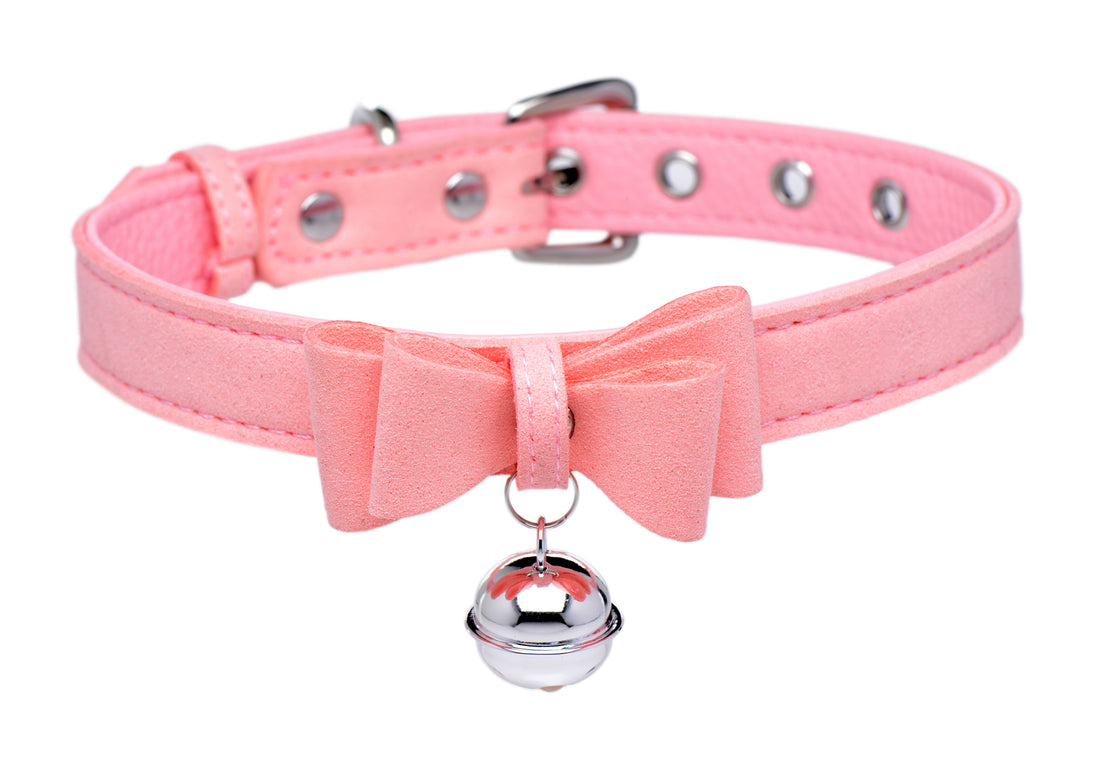 Sugar Kitty Cat Bell Collar - Pink/Silver