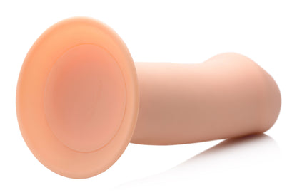 Squeezable Thick Phallic Dildo - Beige