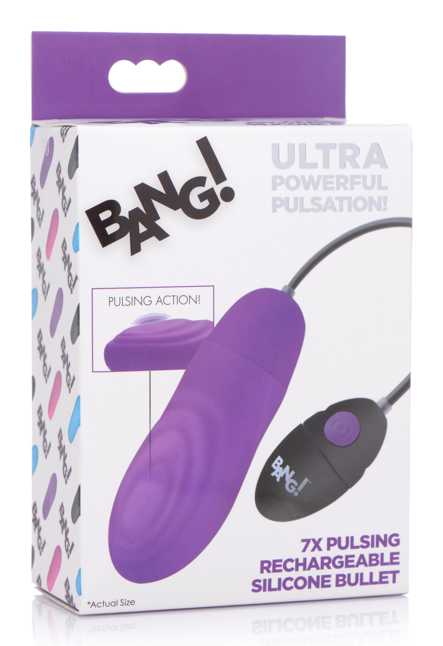 7X Pulsing Rechargeable Silicone Vibrator - Purple