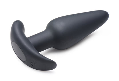 Remote Control 21X Vibrating Silicone Butt Plug - Black