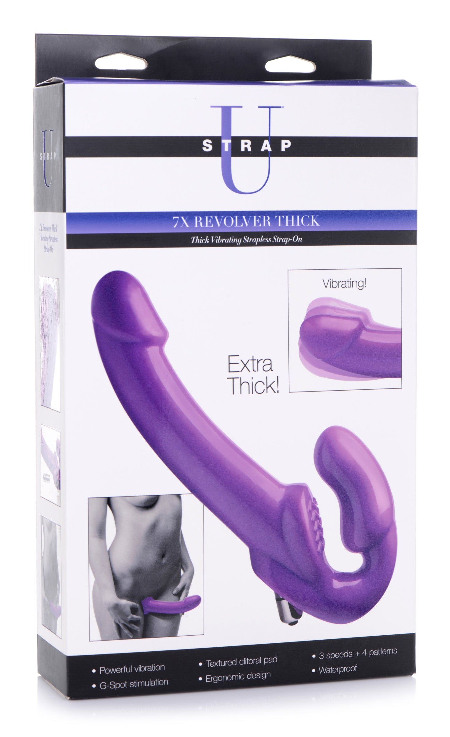 7X Revolver 2 Inch Thick Vibrating Strapless Strap-on