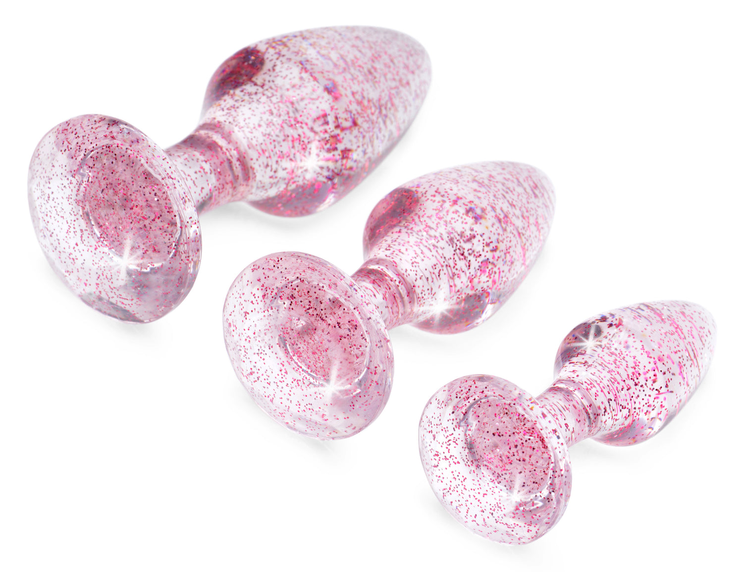 Glitter Gem Anal Plug Set - Pink