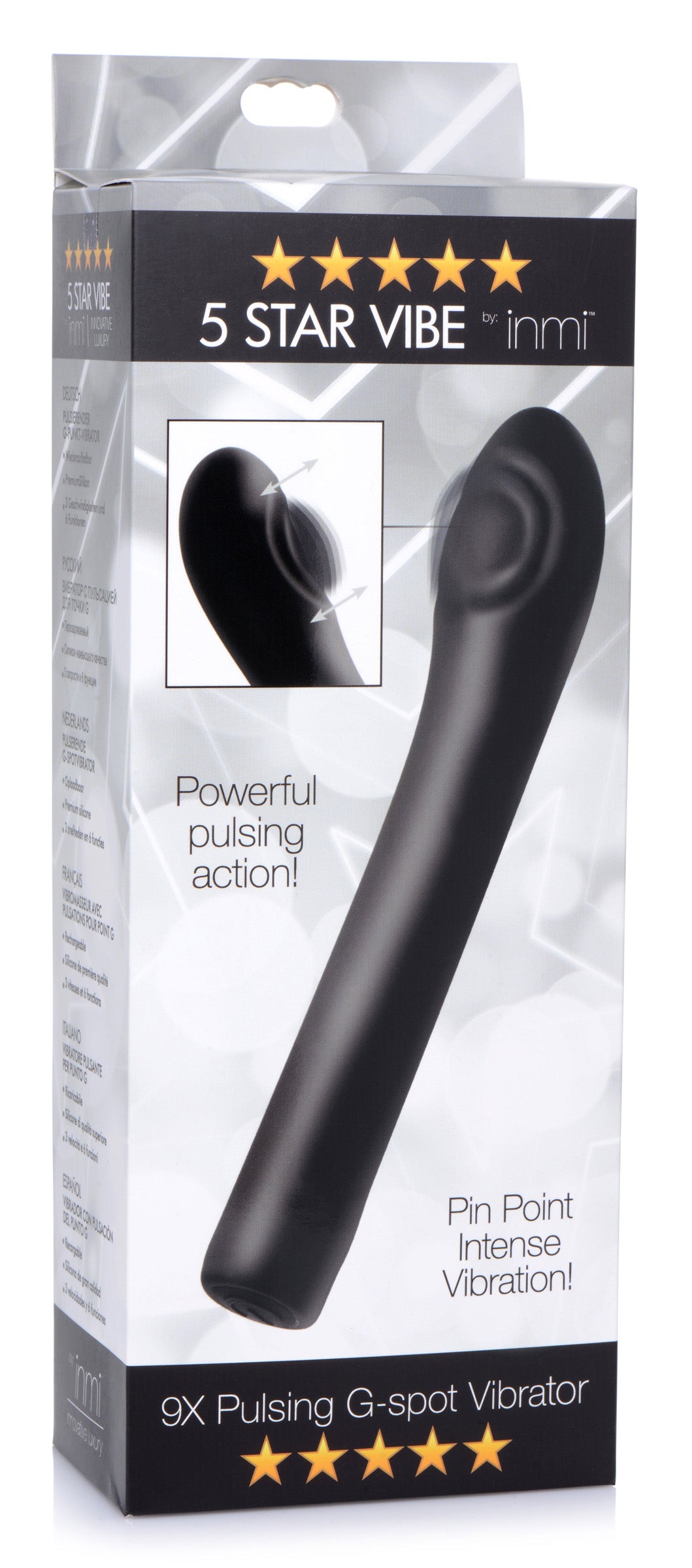 5 Star 9X Pulsing G-spot Silicone Vibrator - Black