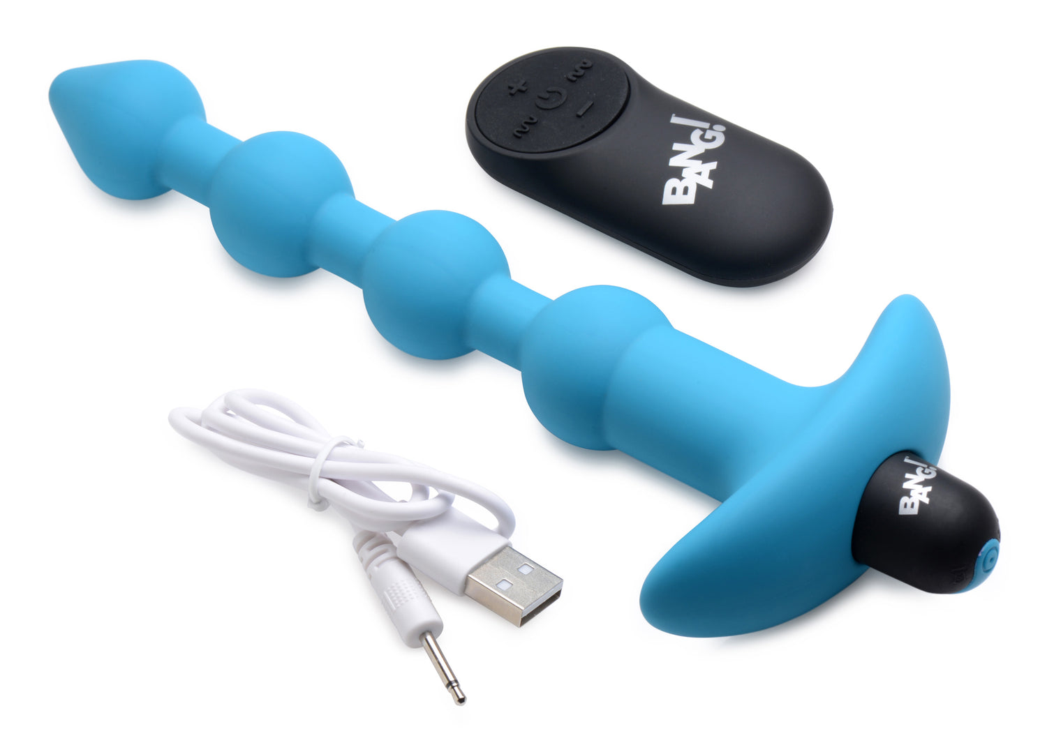 Remote Control Vibrating Silicone Anal Beads - Blue