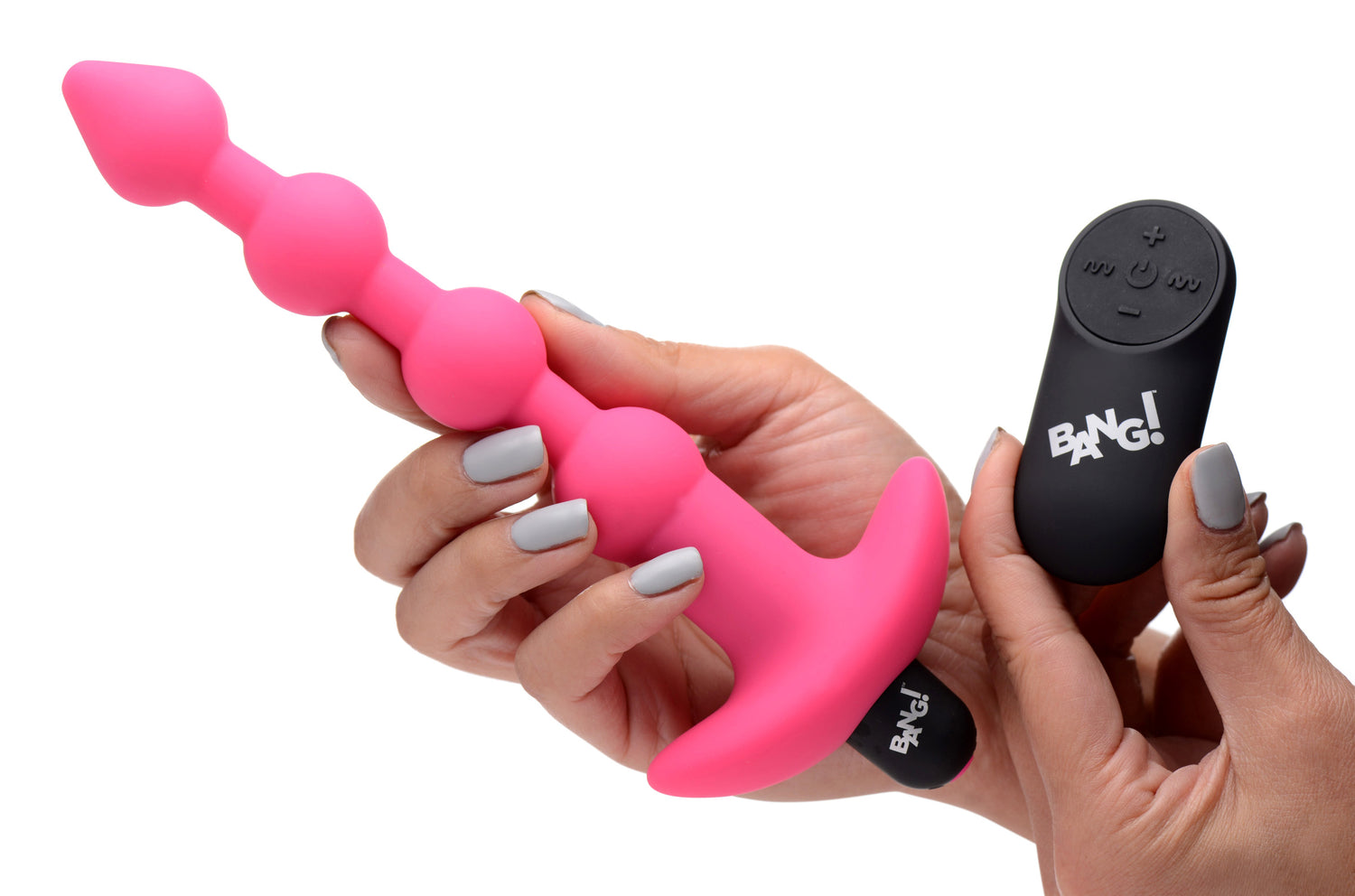 Remote Control Vibrating Silicone Anal Beads - Pink