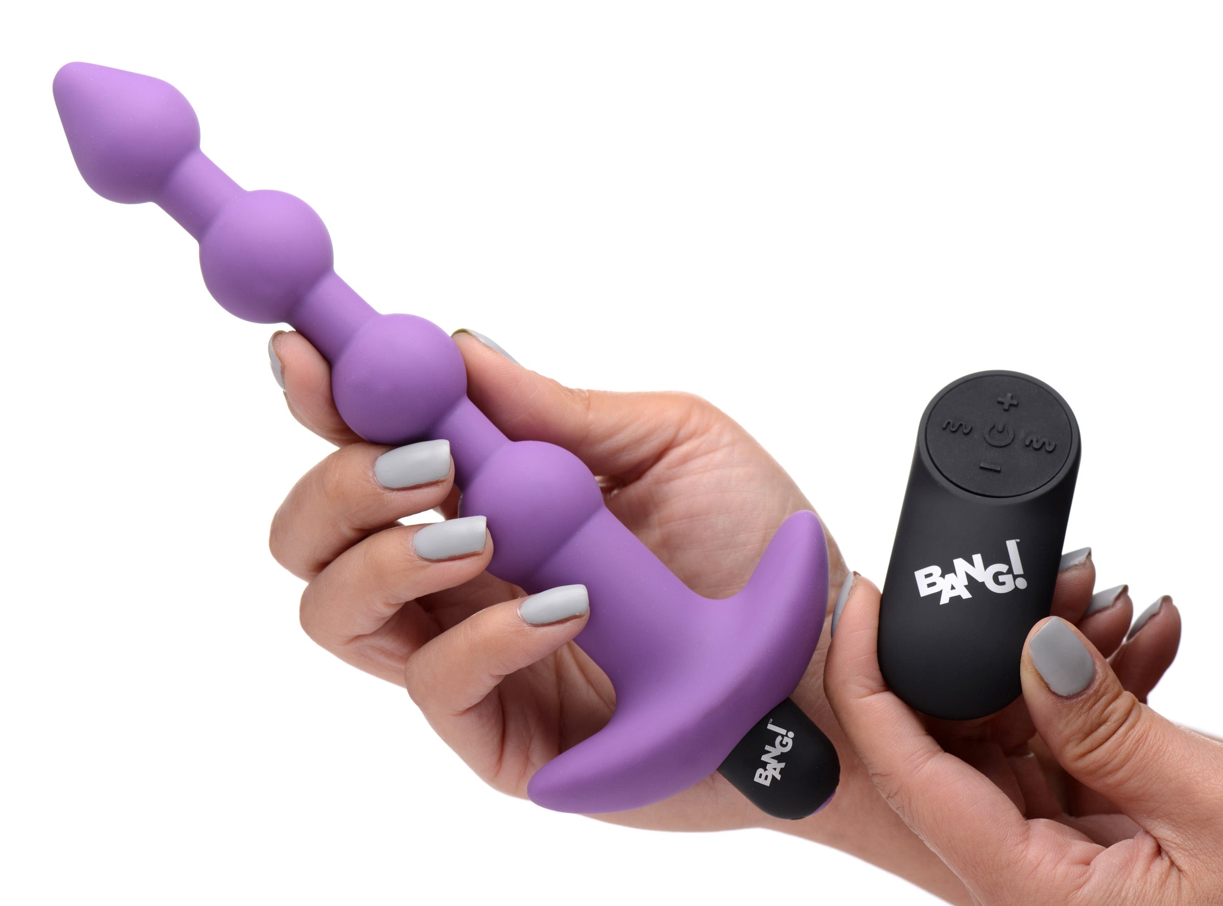 Remote Control Vibrating Silicone Anal Beads - Purple