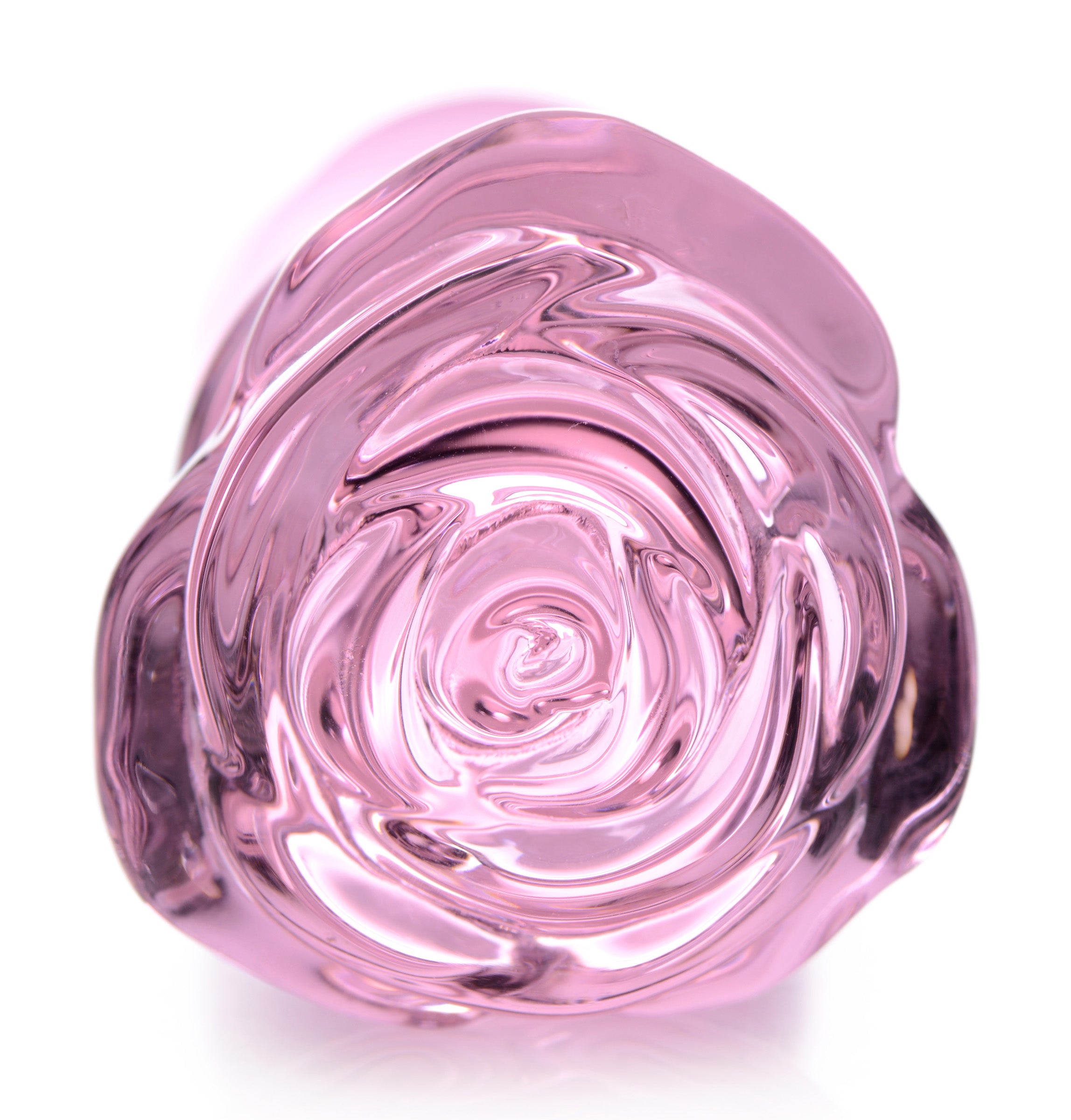 Pink Rose Glass Anal Plug - Large