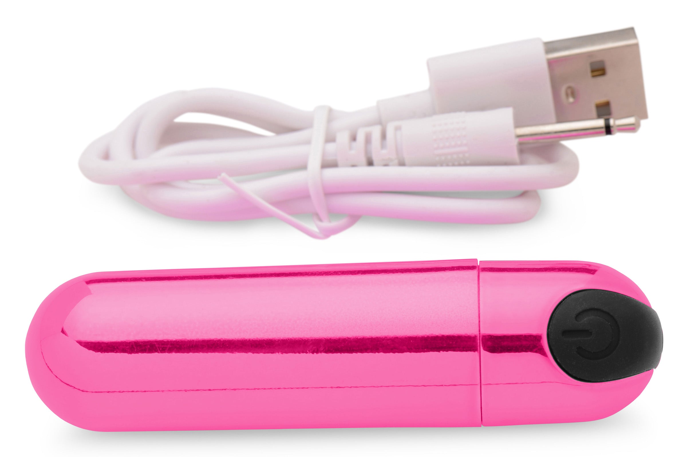 10X Rechargeable Vibrating Metallic Bullet - Pink