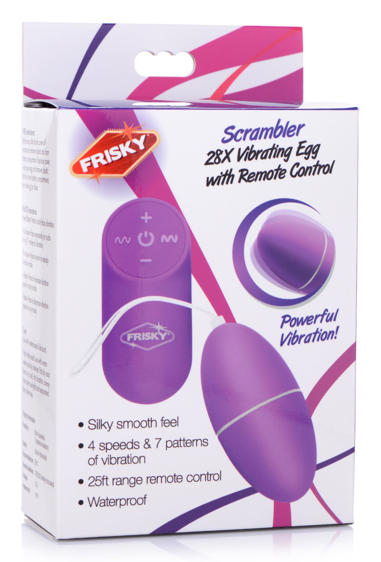 28X Scrambler Vibrating Egg with Remote Control - Purple