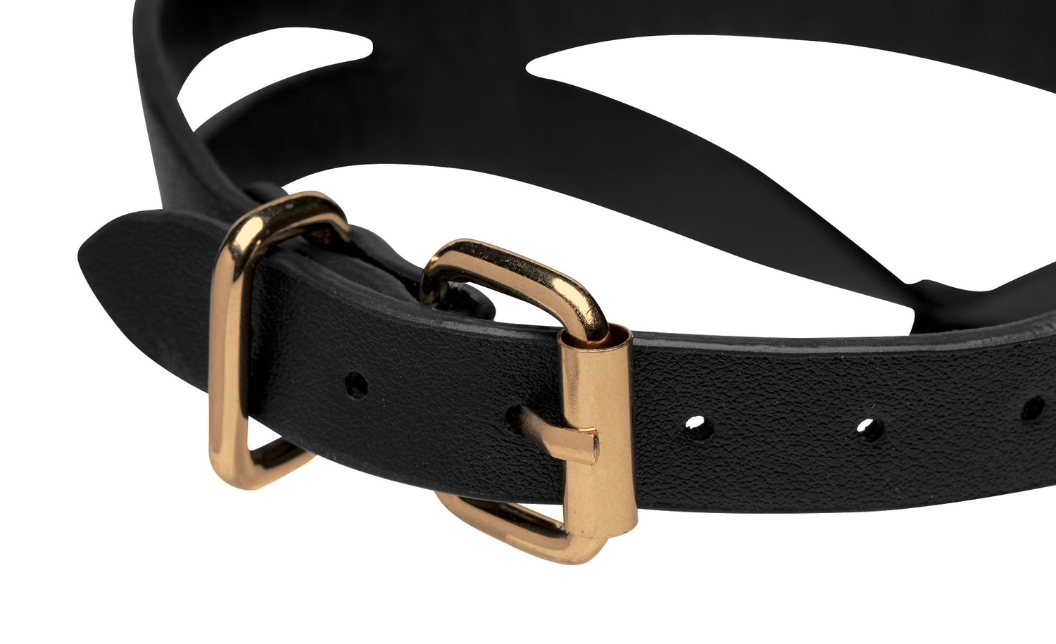 Bondage Baddie Black and Gold Collar with O-Ring