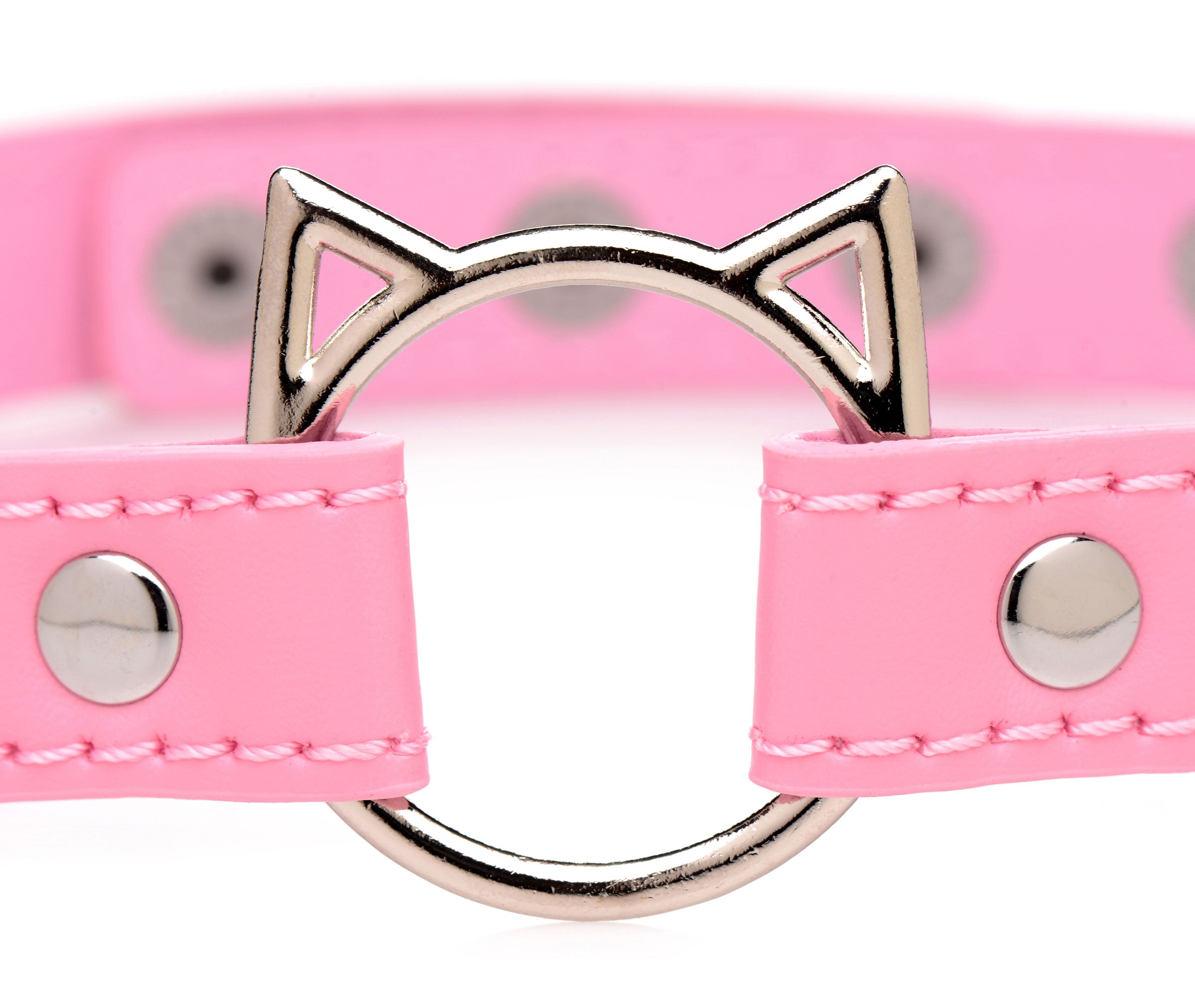 Kinky Kitty Ring Slim Choker - Pink