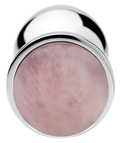 Authentic Rose Quartz Gemstone Anal Plug - Large