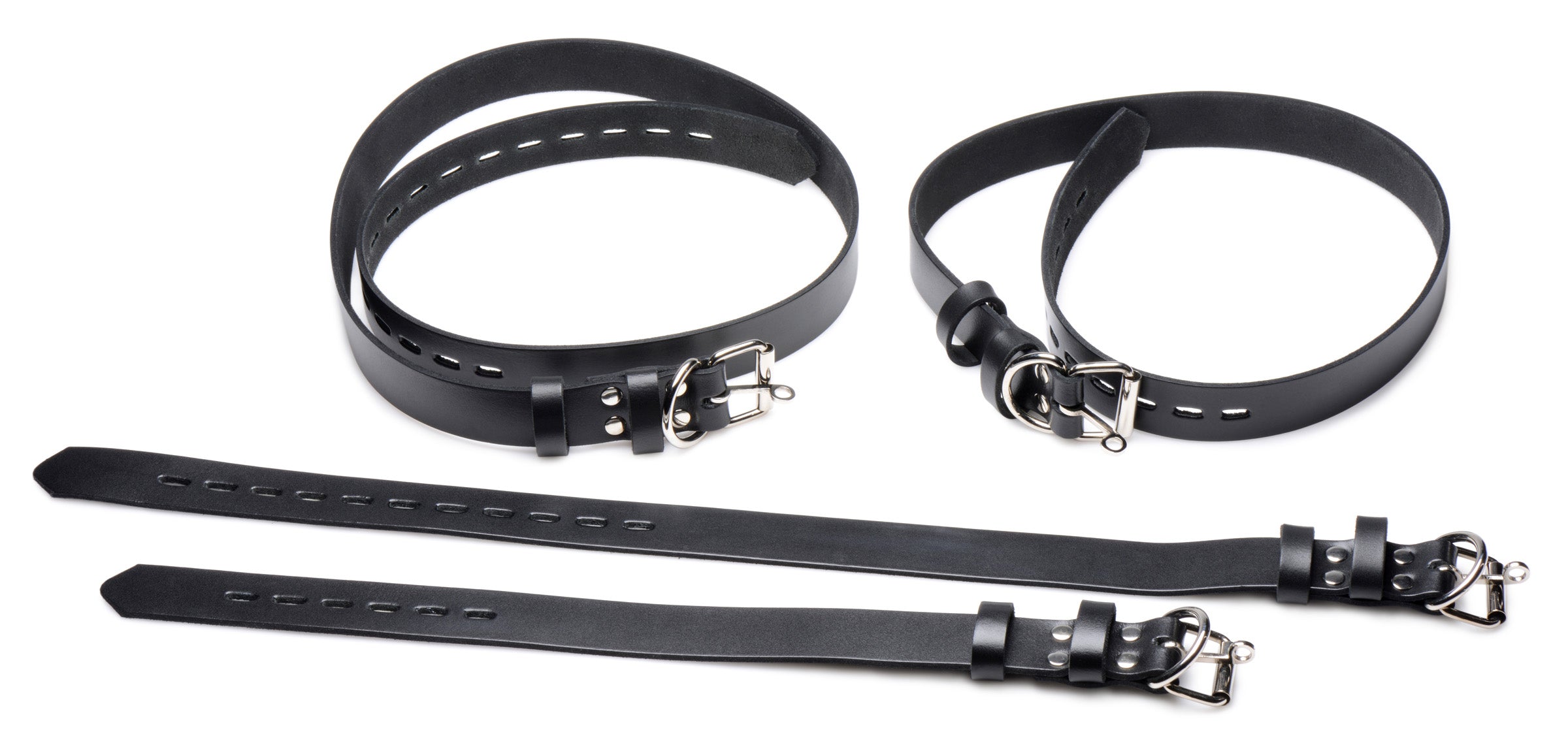 4 Pack Leather Locking Bondage Straps