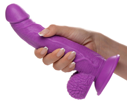 7.5 Inch Dildo with Balls - Purple