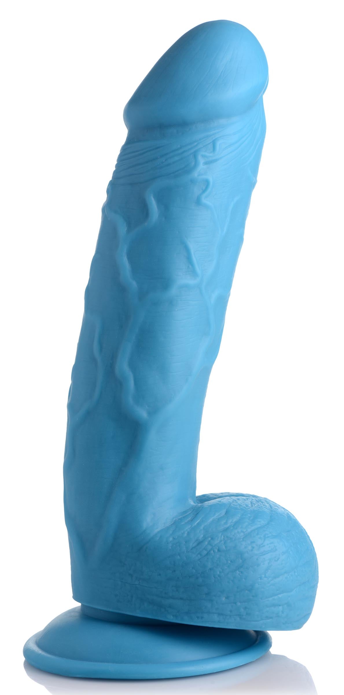 8.25 Inch Dildo with Balls - Blue