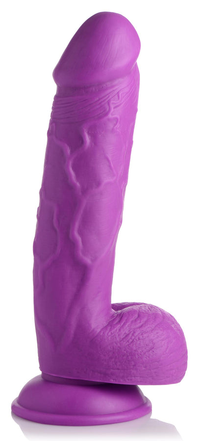 8.25 Inch Dildo with Balls - Purple