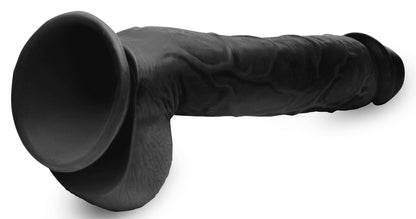 Long Logan 10 Inch Dildo with Balls - Black