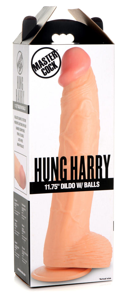 Hung Harry 11.75 Inch Dildo with Balls - Light