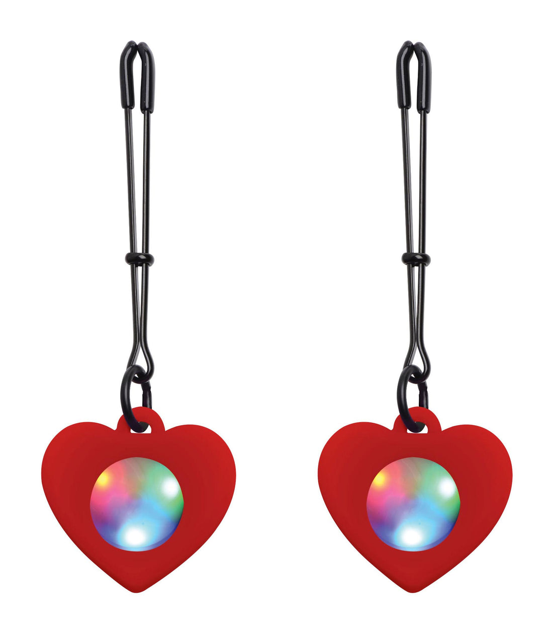 Silicone Light Up Heart Tweezer Nipple Clamps