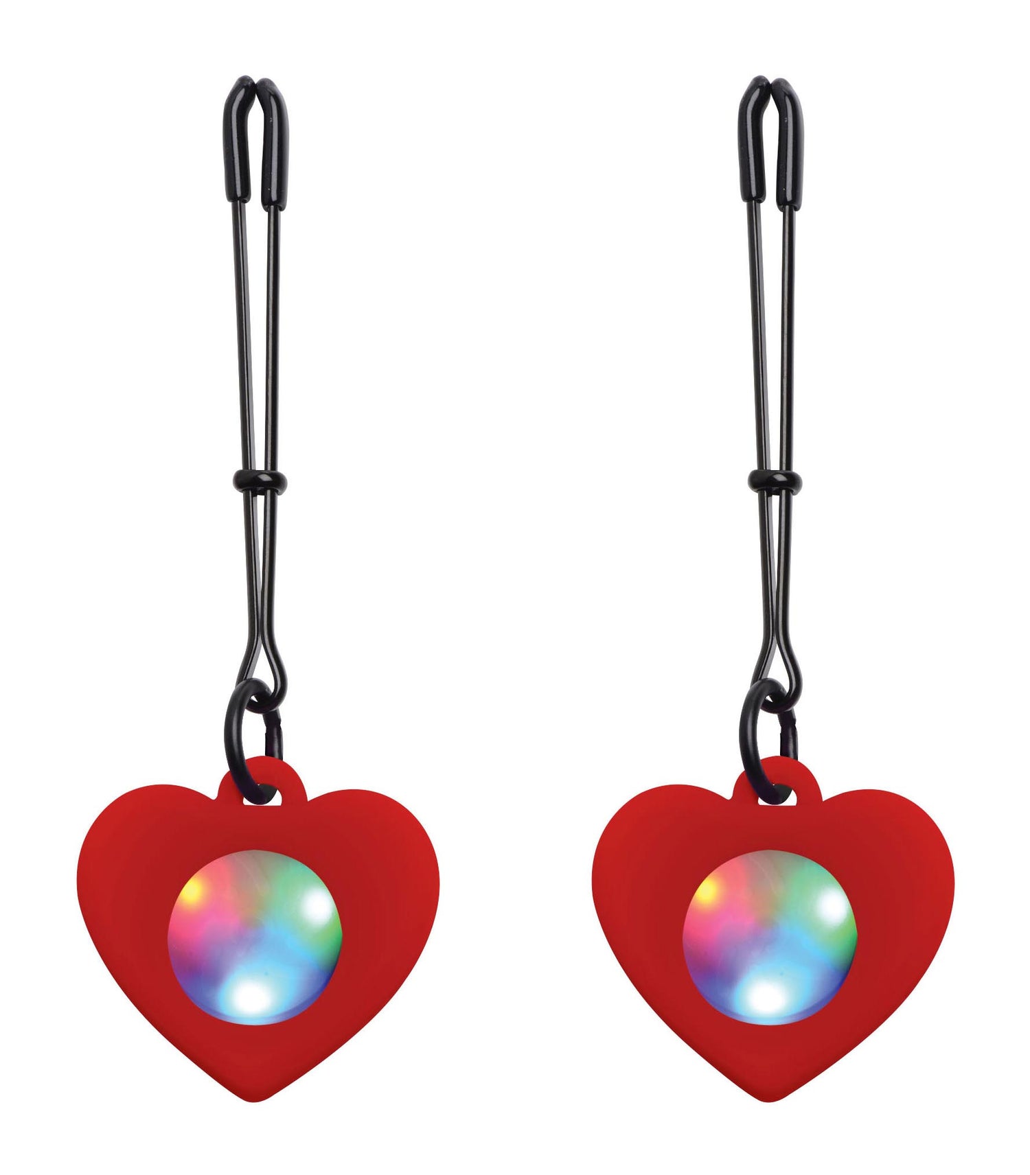 Silicone Light Up Heart Tweezer Nipple Clamps