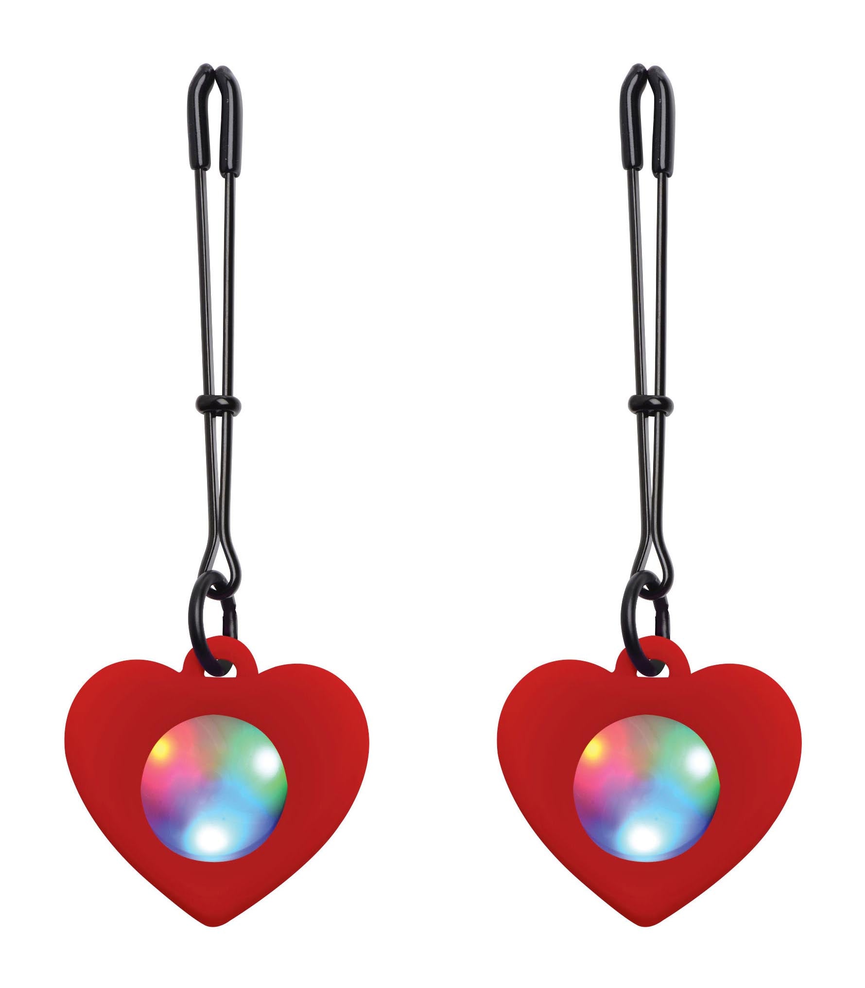 Silicone Light Up Heart Tweezer Nipple Clamps