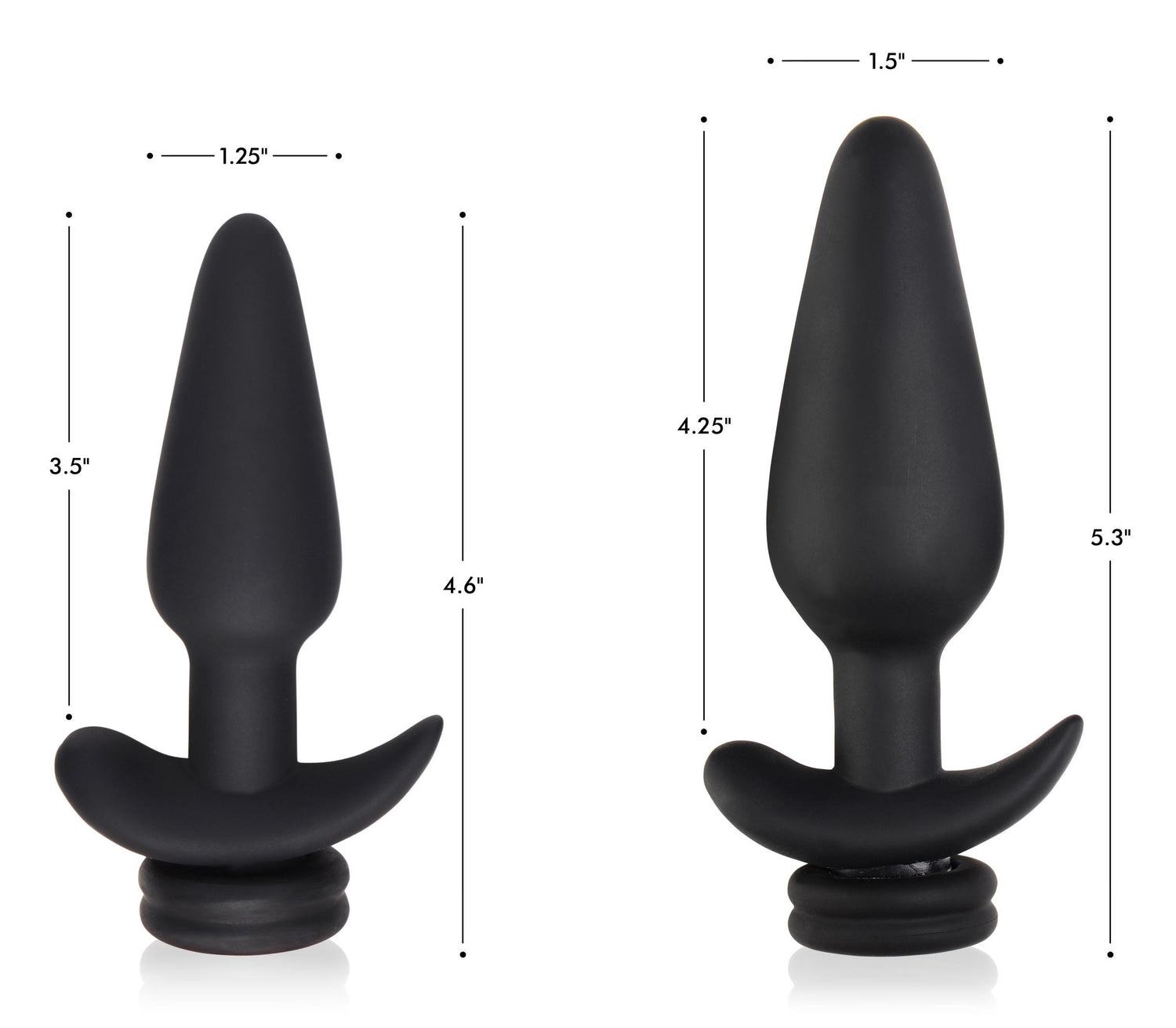 Interchangeable 10X Vibrating Silicone Anal Plug with Remote - Small