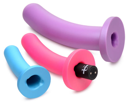 Triple Peg 28X Vibrating Silicone Dildo Set with Remote Control