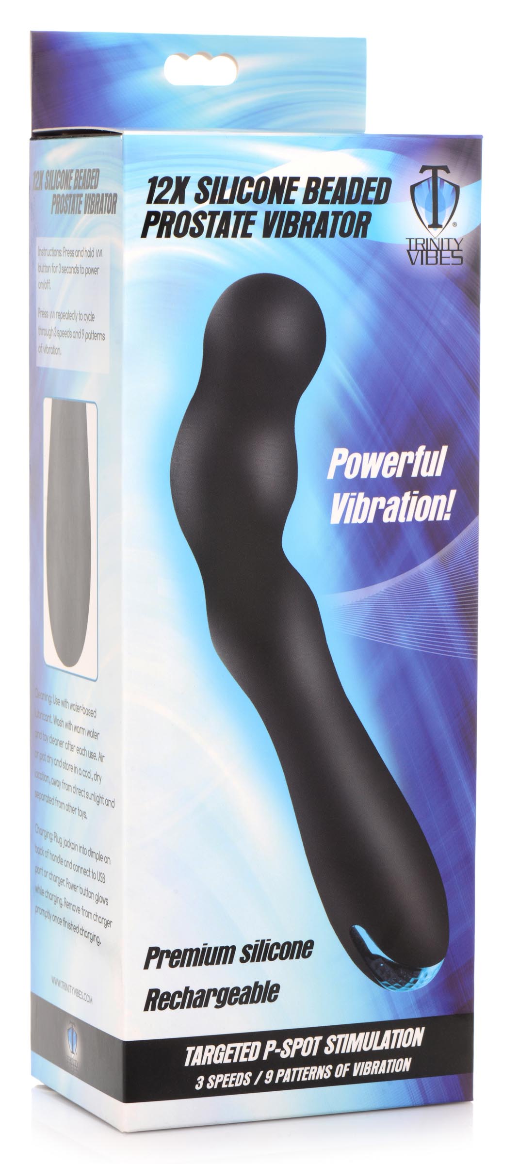 12X Silicone Beaded Prostate Vibrator