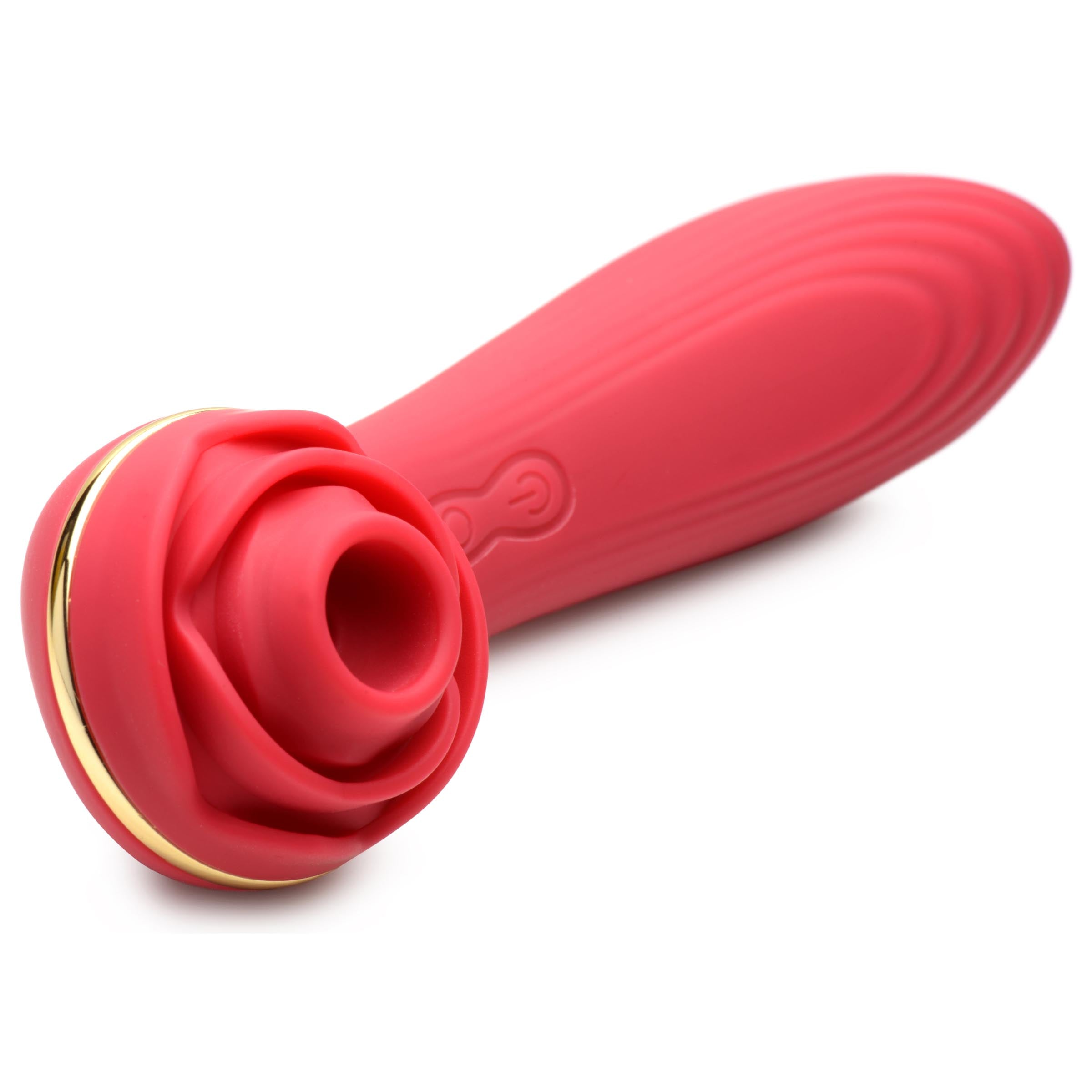 Passion Petals 10X Silicone Suction Rose Vibrator - Red