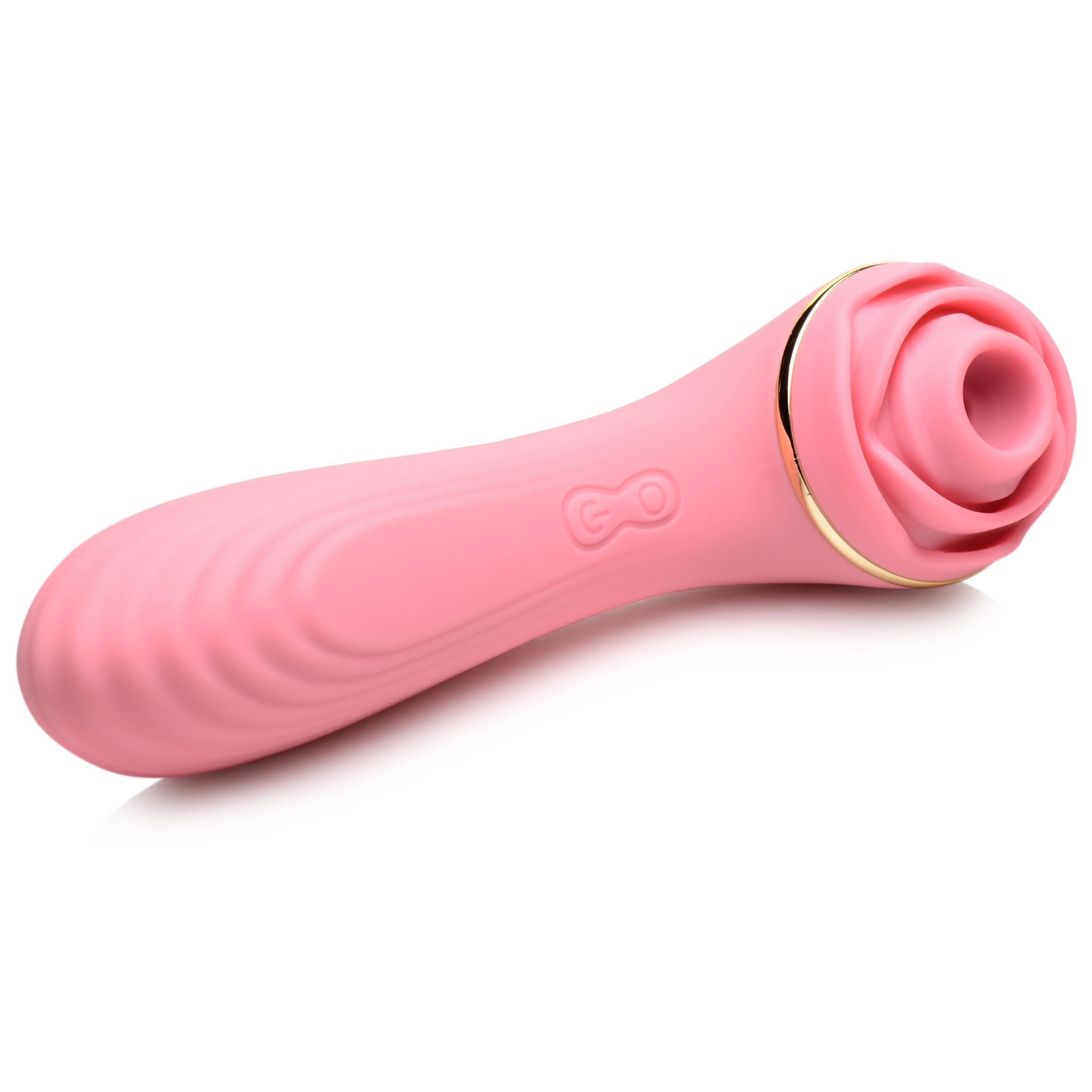 Passion Petals 10X Silicone Suction Rose Vibrator - Pink