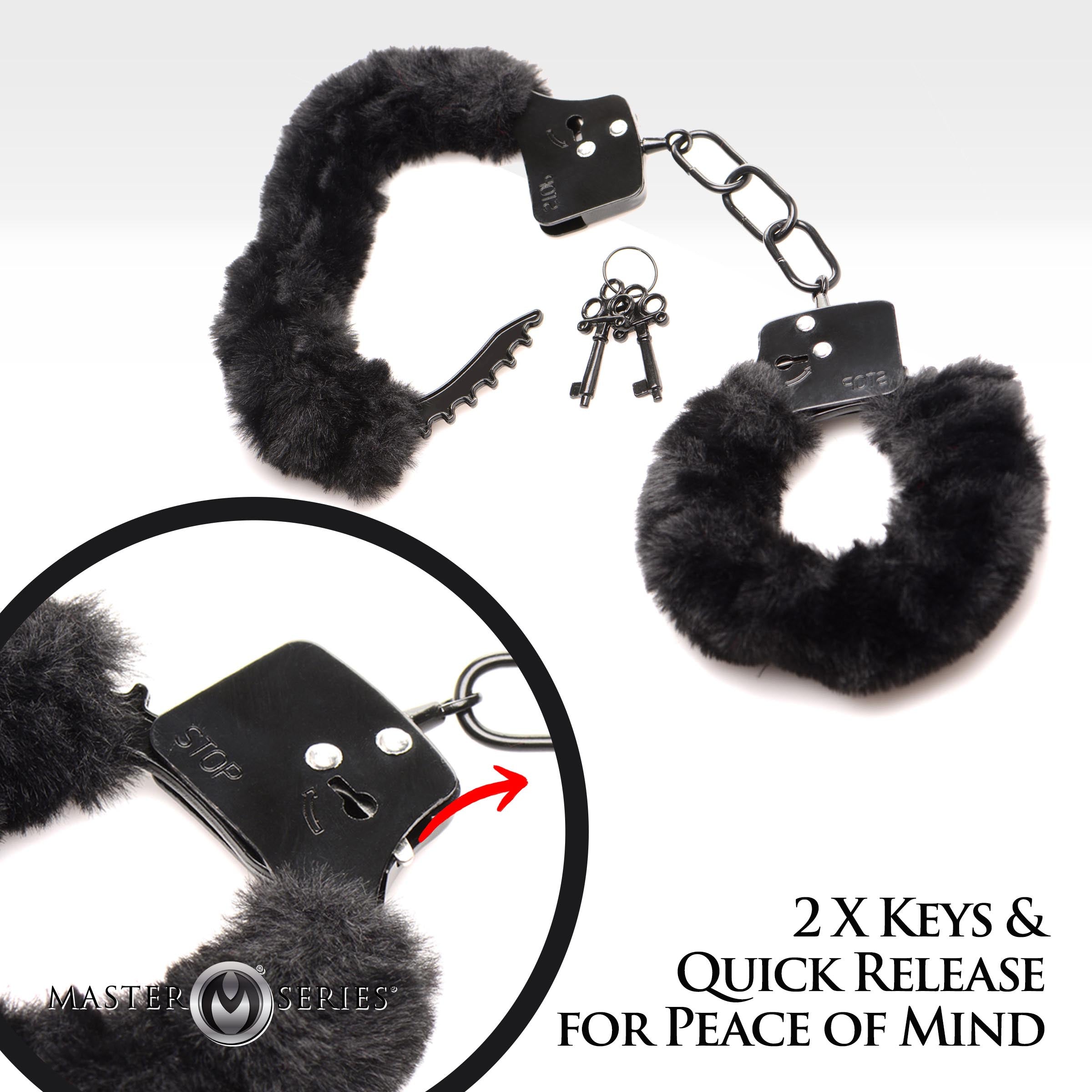 Cuffed In Fur Furry Handcuffs - Black