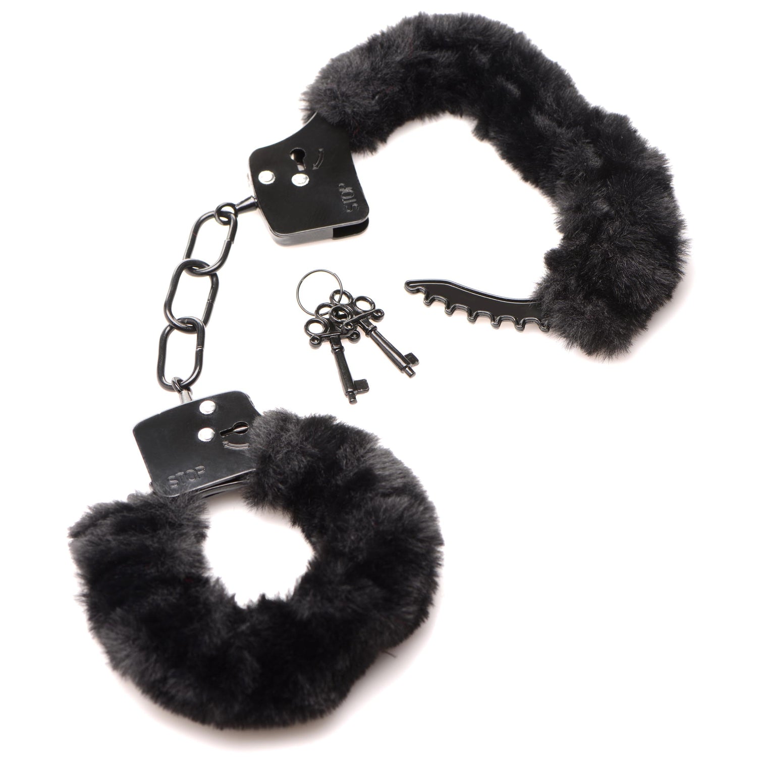 Cuffed In Fur Furry Handcuffs - Black